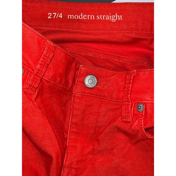 Ann Taylor Loft Red Corduroy Pants, Size 4/27 - Picture 5 of 5